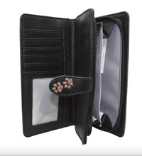 Load image into Gallery viewer, Large Women’s Wallet - Puppy Love Black