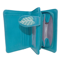 Load image into Gallery viewer, Small Women’s Wallet - Cats Plant Life Teal

