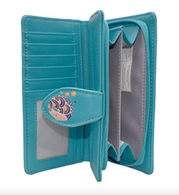 Load image into Gallery viewer, Large Women’s Wallet - Fish Teal