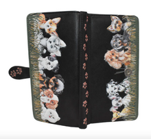 Load image into Gallery viewer, Large Women’s Wallet - Puppy Love Black