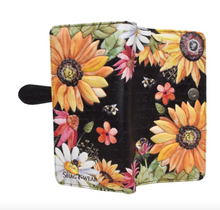 Load image into Gallery viewer, Large Women’s Wallet -Sunflower Garden Black