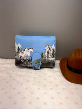 Load image into Gallery viewer, Small Women’s Wallet - Horse Meadows Blue