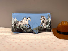 Load image into Gallery viewer, Large Women’s Wallet - Horse Meadow Blue