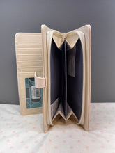 Load image into Gallery viewer, Large Women's Wallet - Dragonflies and Flowers Cream