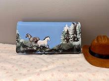 Load image into Gallery viewer, Large Women’s Wallet - Horse Meadow Blue
