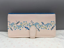 Load image into Gallery viewer, Large Women's Wallet - Dragonflies and Flowers Cream