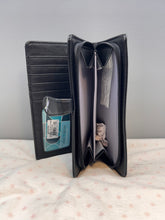 Load image into Gallery viewer, Large Women&#39;s Wallet - Dragonflies Black
