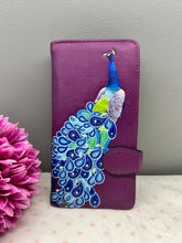 Load image into Gallery viewer, Large Women’s Wallet - Peacock Purple