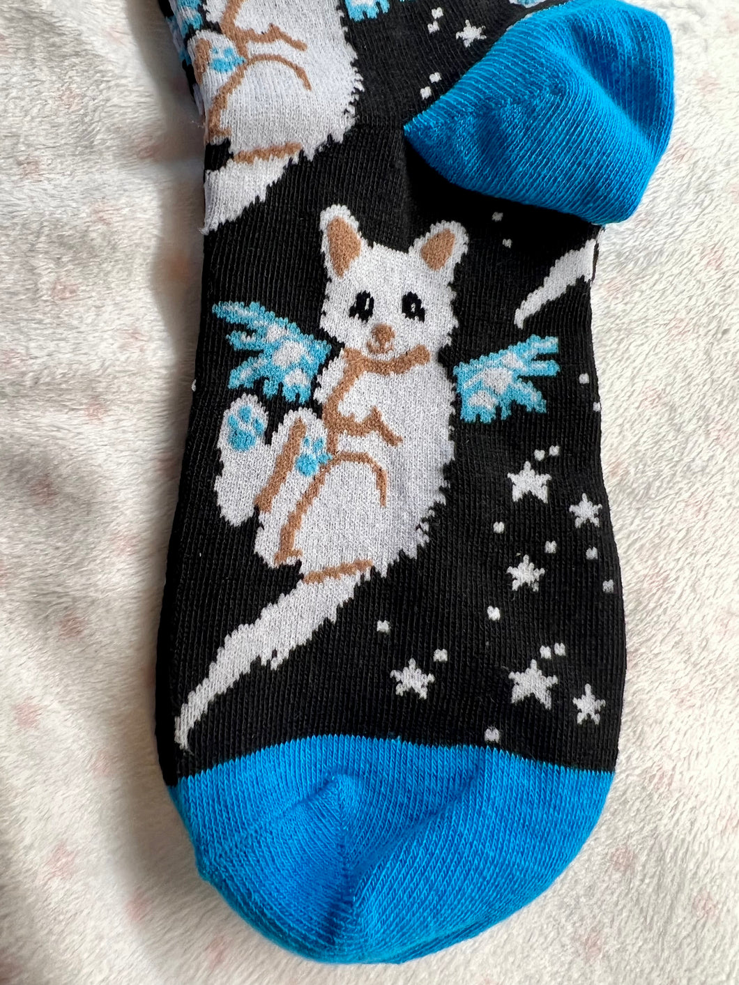 Socks - Cats with wings blue