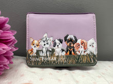 Load image into Gallery viewer, Small Women’s Wallet - Puppy Love Purple