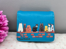 Load image into Gallery viewer, Small Women’s Wallet - Cats in a Row Teal