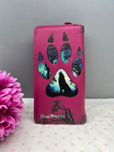 Load image into Gallery viewer, Large Women’s Wallet - Wolf Paw Fuschia