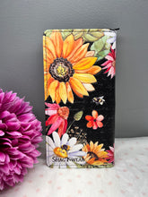 Load image into Gallery viewer, Large Women’s Wallet -Sunflower Garden Black