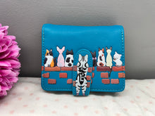 Load image into Gallery viewer, Small Women’s Wallet - Cats in a Row Teal