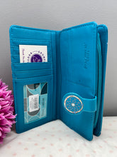 Load image into Gallery viewer, Large Women’s Wallet - Dream Catcher Teal