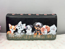 Load image into Gallery viewer, Large Women’s Wallet - Puppy Love Black