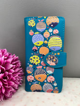 Load image into Gallery viewer, Large Women’s Wallet - Fish Teal