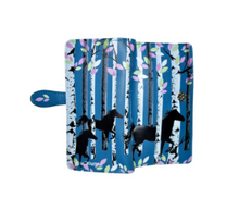 Load image into Gallery viewer, Large Women&#39;s Wallet - Forest Horse Blue
