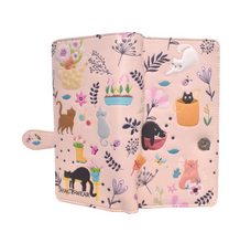 Load image into Gallery viewer, Large Women’s Wallet - Garden Cats Pink