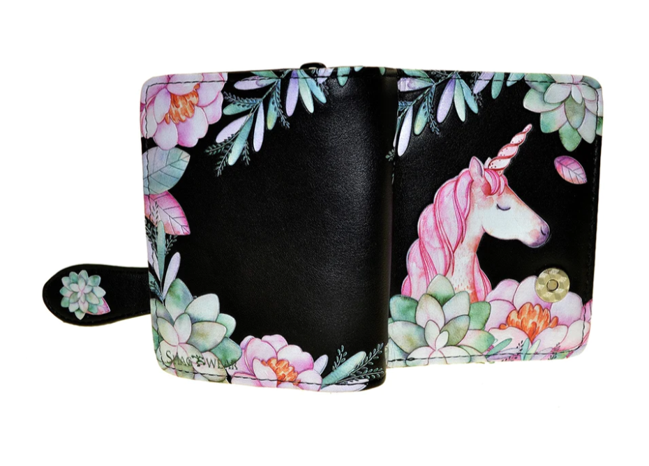 Small Women’s Wallet - Unicorn Black