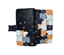 Load image into Gallery viewer, Small Women’s Wallet - Cats Black
