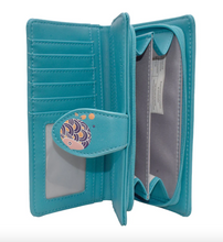 Load image into Gallery viewer, Large Women’s Wallet - Fish Teal
