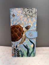Load image into Gallery viewer, Large Women’s Wallet - Sea Turtle Blue
