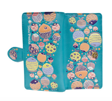 Load image into Gallery viewer, Large Women’s Wallet - Fish Teal

