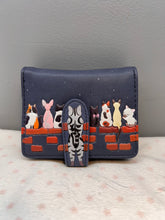 Load image into Gallery viewer, Small Women’s Wallet - Cats in a Row Slate Blue
