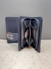Load image into Gallery viewer, Small Women’s Wallet - Cats in a Row Slate Blue
