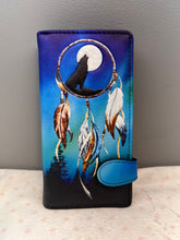 Load image into Gallery viewer, Large Women’s Wallet - Dream Catcher Wolf
