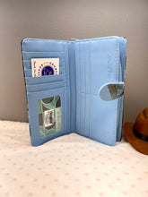 Load image into Gallery viewer, Large Women’s Wallet - Horse Meadow Blue
