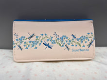 Load image into Gallery viewer, Large Women&#39;s Wallet - Dragonflies and Flowers Cream
