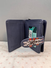 Load image into Gallery viewer, Small Women’s Wallet - Cats in a Row Slate Blue
