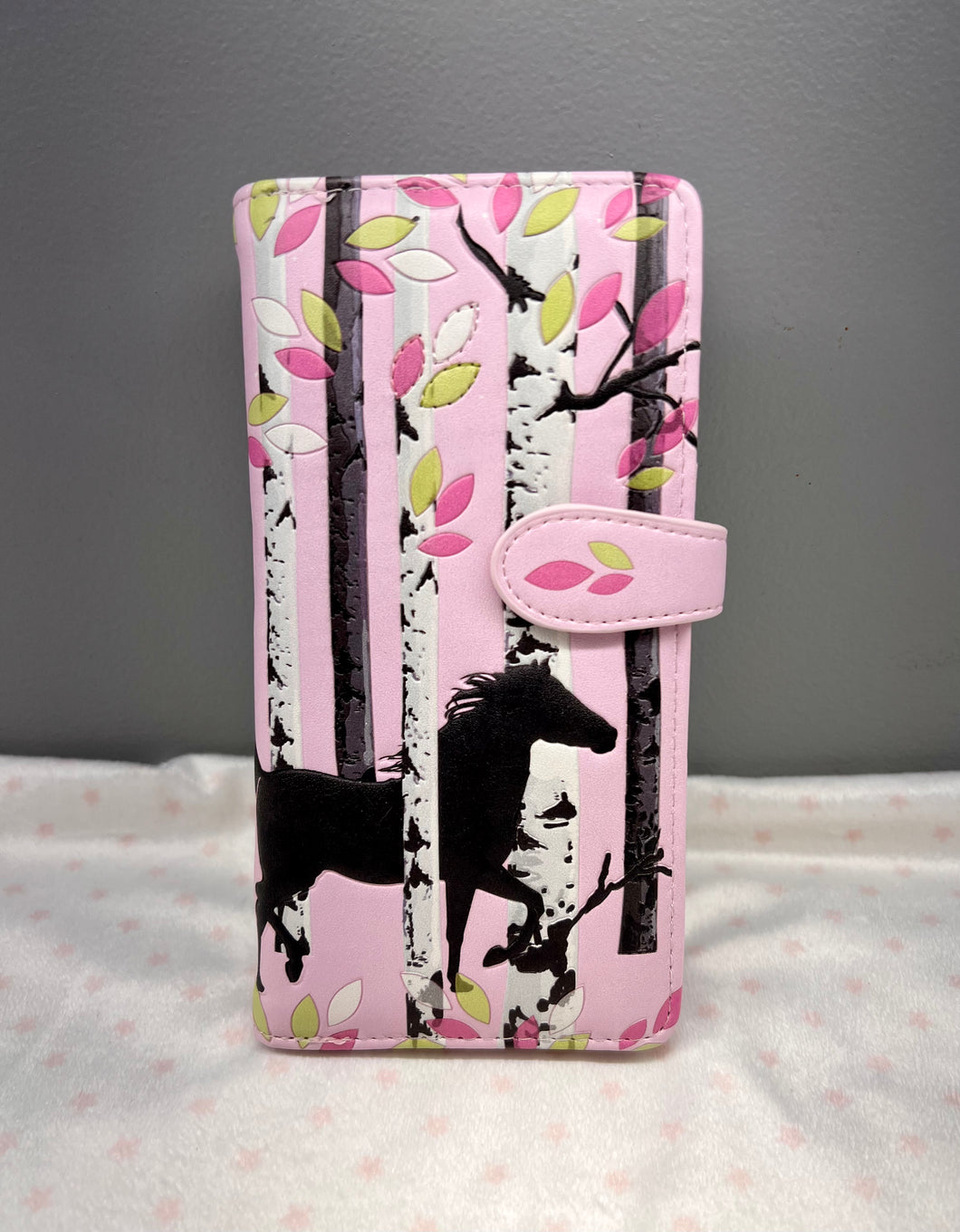 Large Women's Wallet - Forest Horse Pink