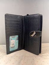 Load image into Gallery viewer, Large Women&#39;s Wallet - Dragonflies Black
