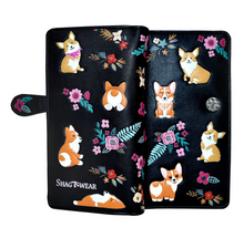 Load image into Gallery viewer, Large Women&#39;s Wallet - Corgi Black

