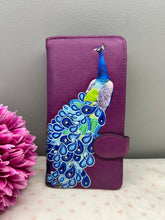 Load image into Gallery viewer, Large Women’s Wallet - Peacock Purple
