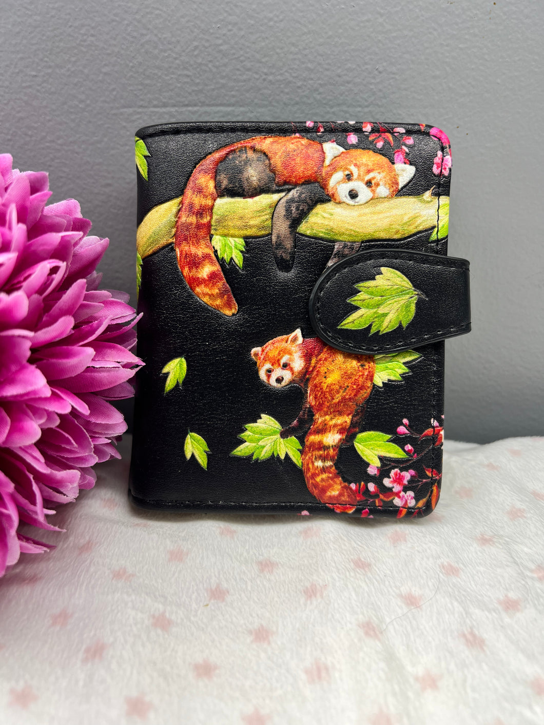Small Women’s Wallet - Red Panda Black