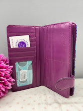 Load image into Gallery viewer, Large Women’s Wallet - Peacock Purple
