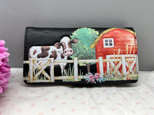 Load image into Gallery viewer, Large Women&#39;s Wallet - Cow farm Black
