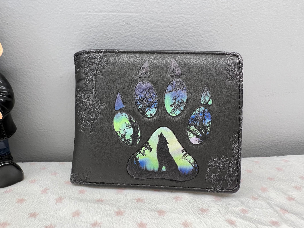 Mens Wallet - Wolf Paw Black