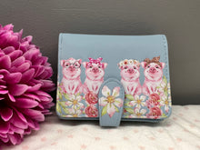 Load image into Gallery viewer, Small Women’s Wallet - Piglets Blue
