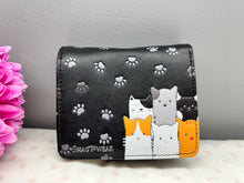Load image into Gallery viewer, Small Women’s Wallet - Cats Black

