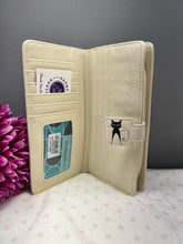 Load image into Gallery viewer, Large Women&#39;s Wallet - Yoga Cats White

