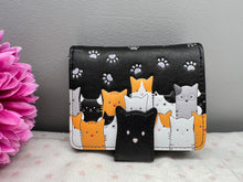 Load image into Gallery viewer, Small Women’s Wallet - Cats Black
