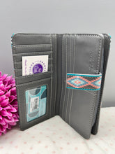 Load image into Gallery viewer, Large Women’s Wallet - Western Horses Grey
