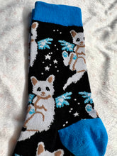 Load image into Gallery viewer, Socks - Cats with wings blue
