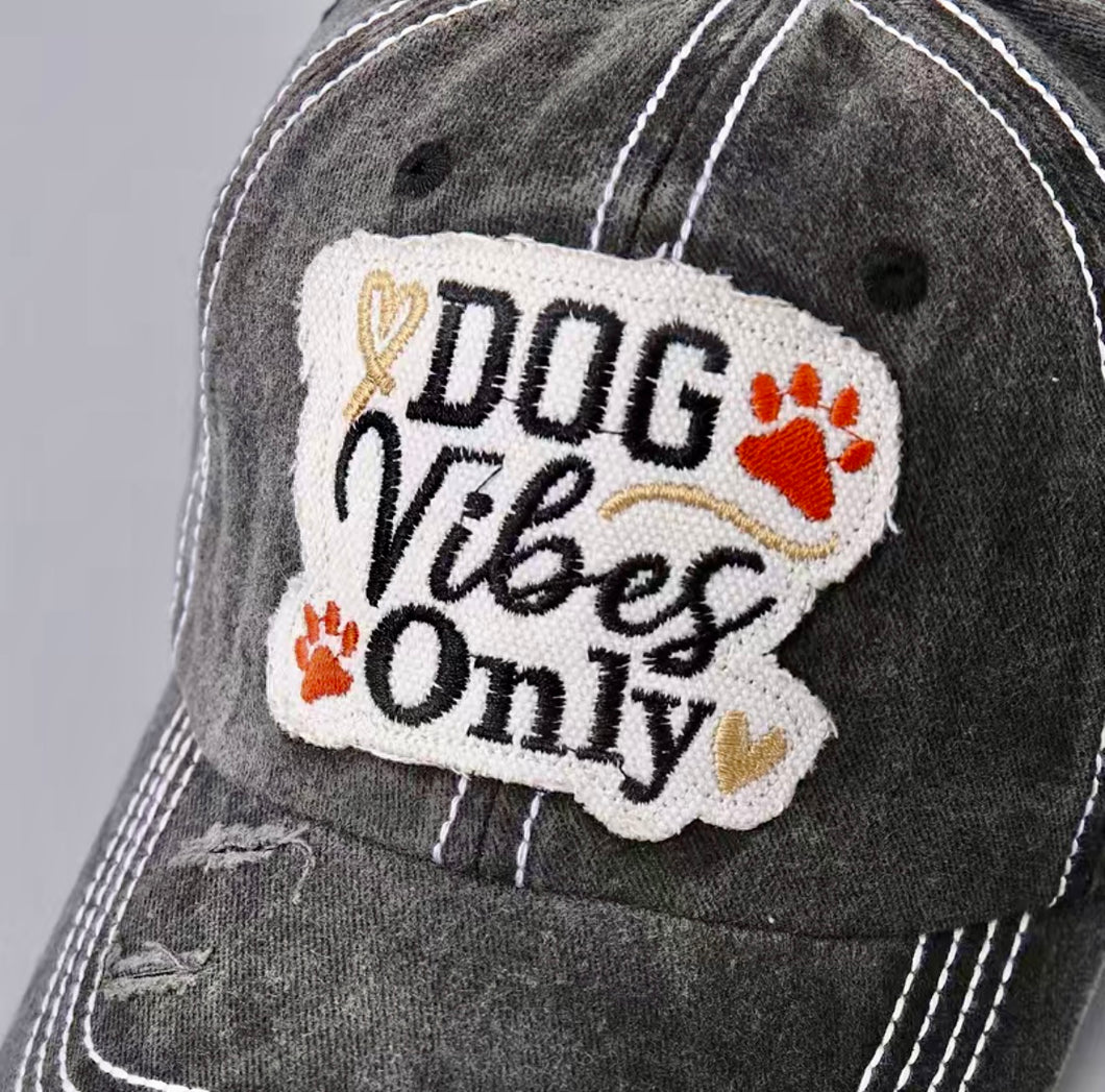 Ball Cap - Dog Vibes Only Black