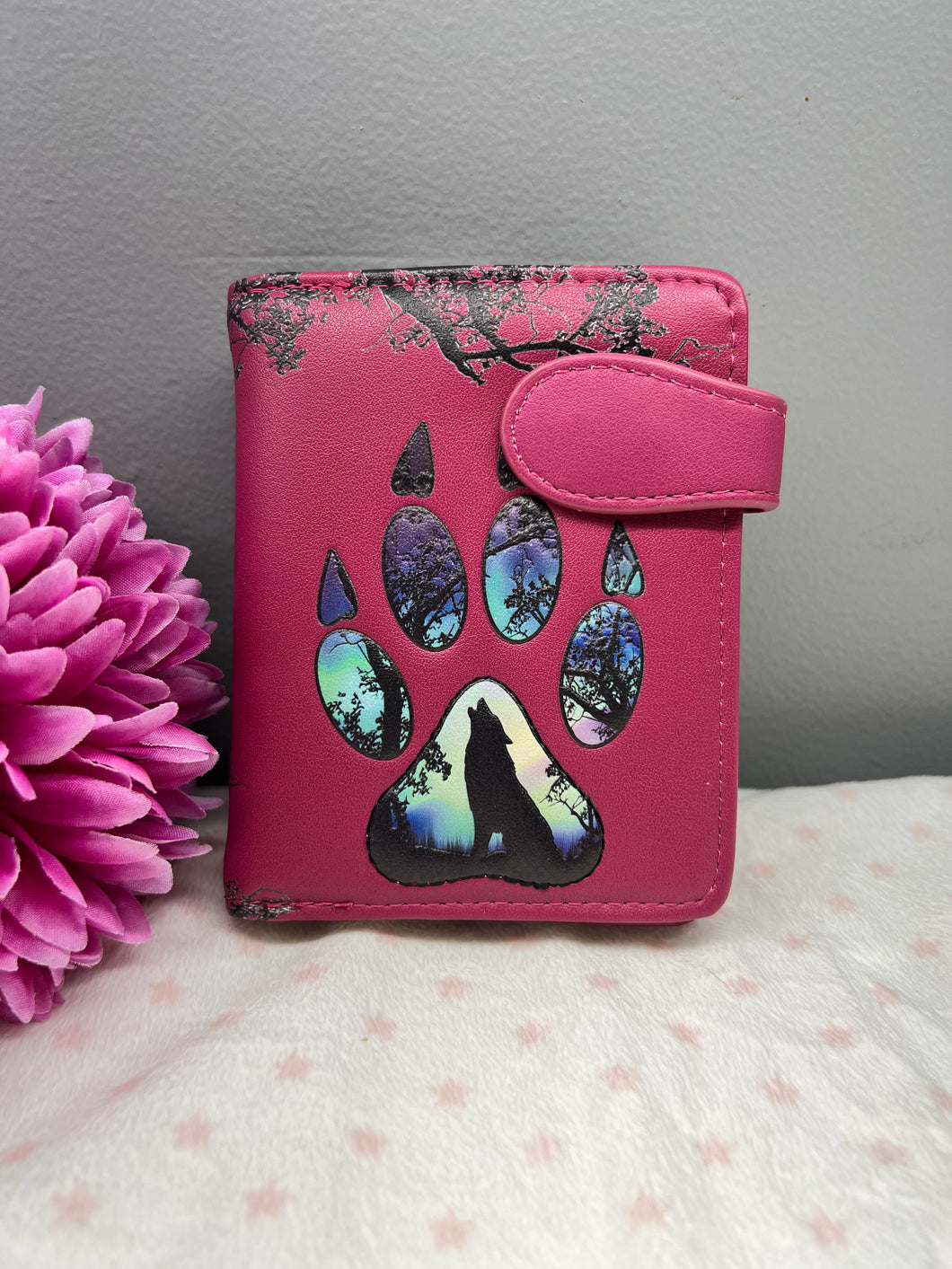 Small Women’s Wallet - Paw Fuschia
